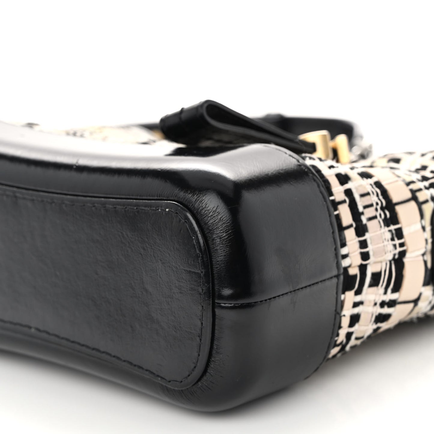Tweed Calfskin Quilted Small Gabrielle Hobo Black Multicolor