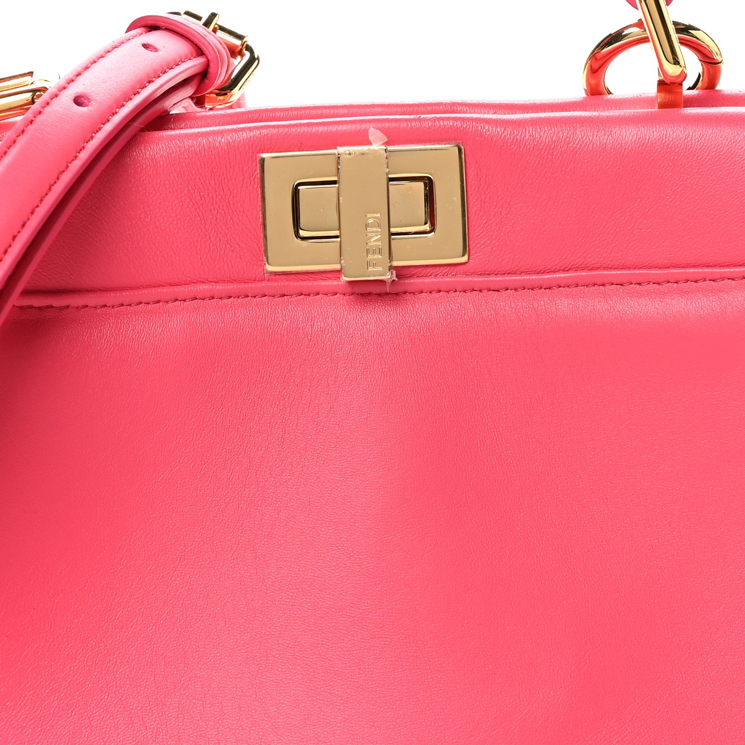 Fendi Nappa Mini Peekaboo Iconic Satchel Lampone 8 of 10