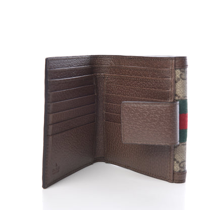 Gucci GG Supreme Monogram Web Ophidia French Flap Wallet Beige New Acero 5 of 8