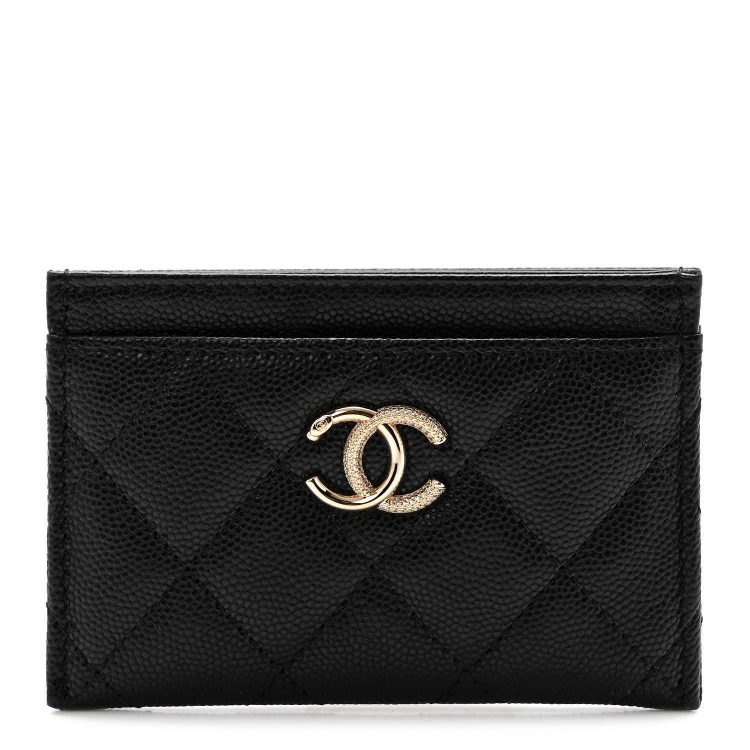 Chanel Caviar Quilted Studded CC Card Holder Black 1 of 9