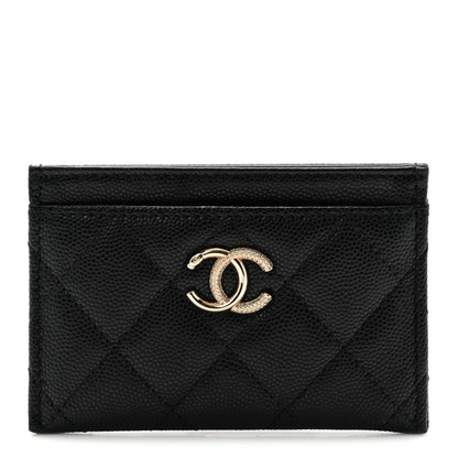Chanel Caviar Quilted Studded CC Card Holder Black 1 of 9