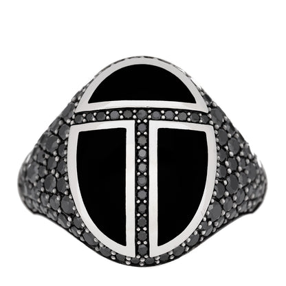 David Yurman Sterling Silver Black Diamond Black Onyx Cairo Signet Ring 70 13 1 of 6