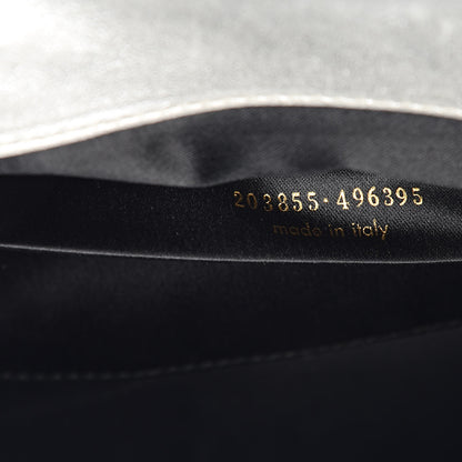 Saint Laurent Metallic Calfskin Monogram Large Belle De Jour Clutch Silver 7 of 9
