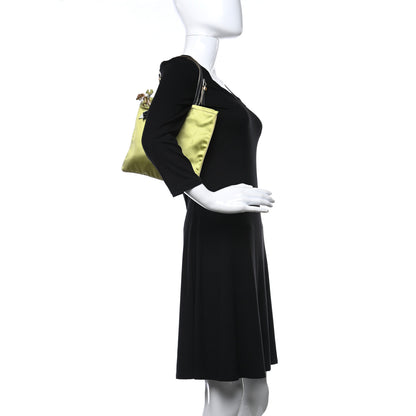 Prada Satin Grosgrain Shopping Tote Bag Green 2 of 10