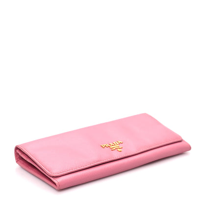 Prada Saffiano Metal Continental Flap Wallet Begonia 4 of 8