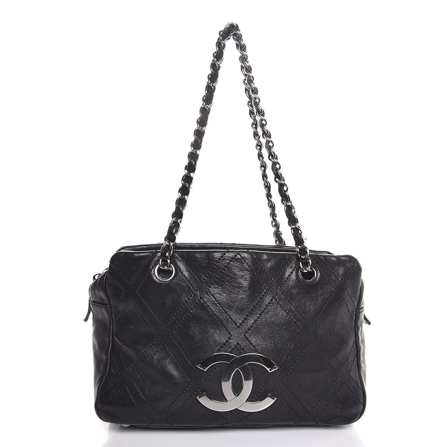 Chanel Calfskin Small Diamond Stitch Tote Black 1 of 7