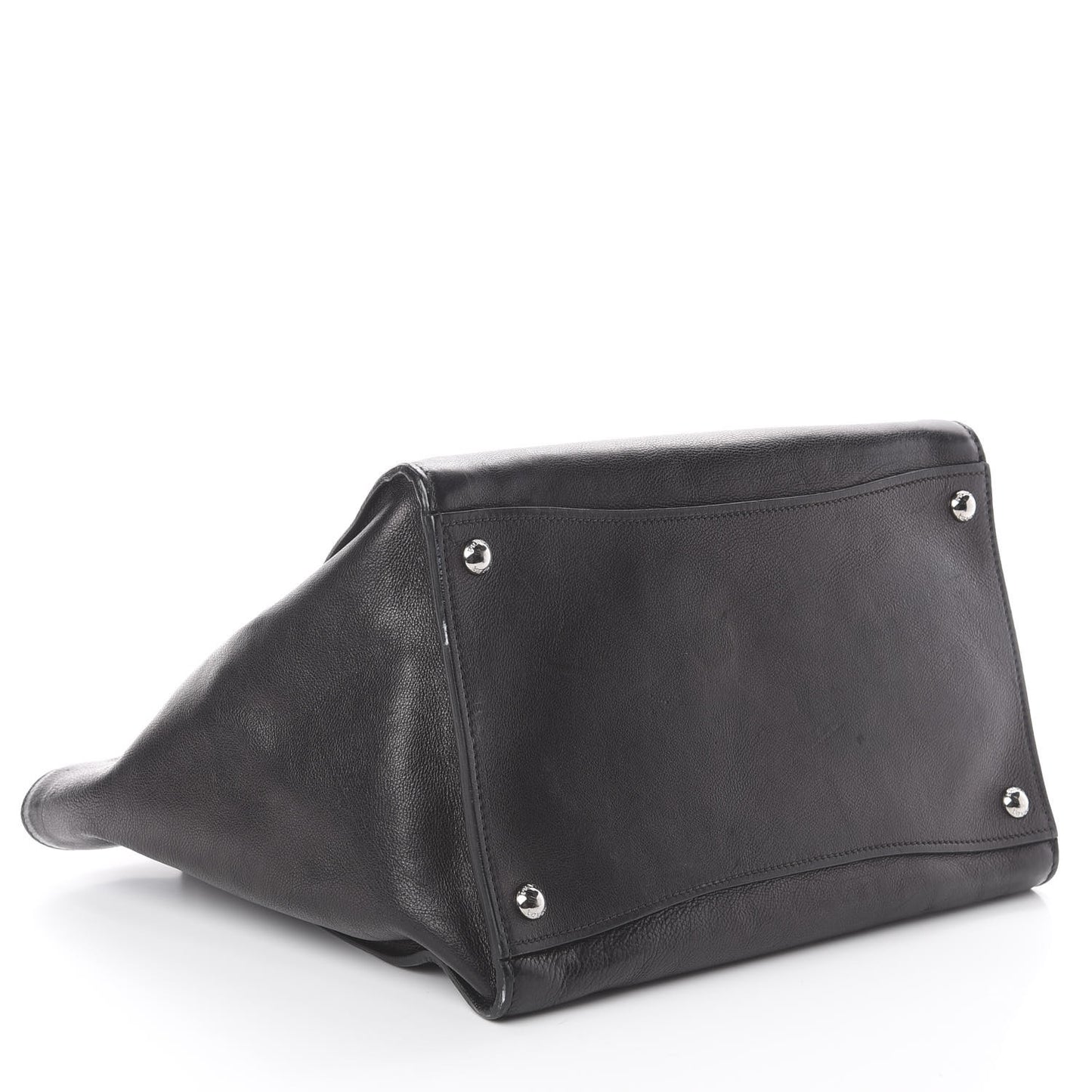 Glace Calf Twin Pocket Tote Black