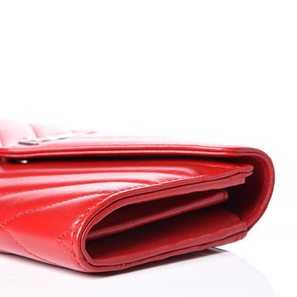 Saint Laurent Lambskin Y Quilt Monogram Large Loulou Flap Wallet Rouge Eros 8 of 10