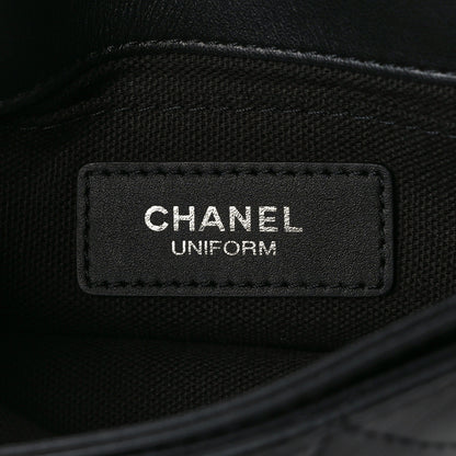Chanel Calfskin Quilted CC Uniform Flap Belt Bag Black 6 of 12