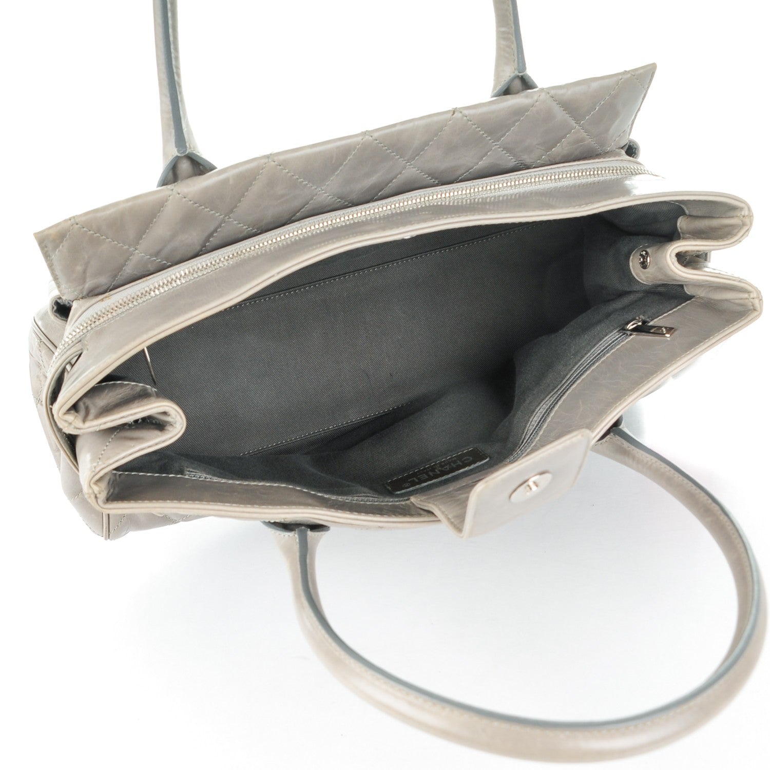 Chanel Glazed Calfskin Small New Portobello Grey 5 of 9