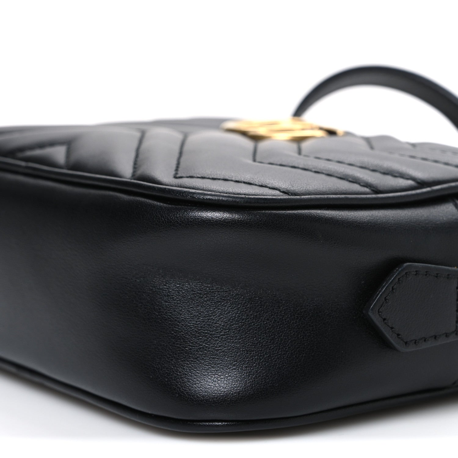 Gucci Calfskin Matelasse Mini GG Marmont Chain Shoulder Bag Black 10 of 10