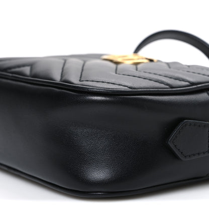 Gucci Calfskin Matelasse Mini GG Marmont Chain Shoulder Bag Black 10 of 10