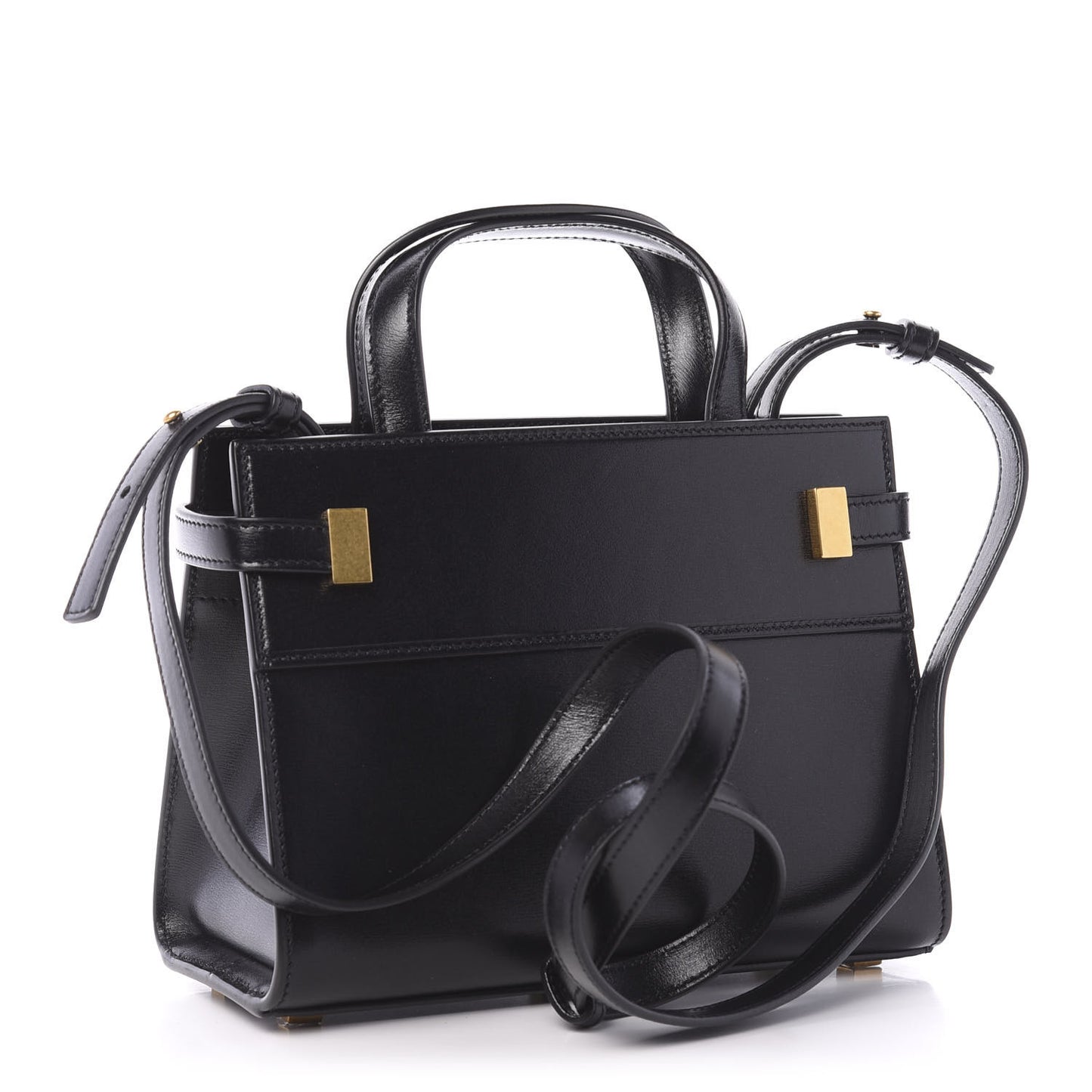 Smooth Calfskin Manhattan Nano Shopper Tote Black