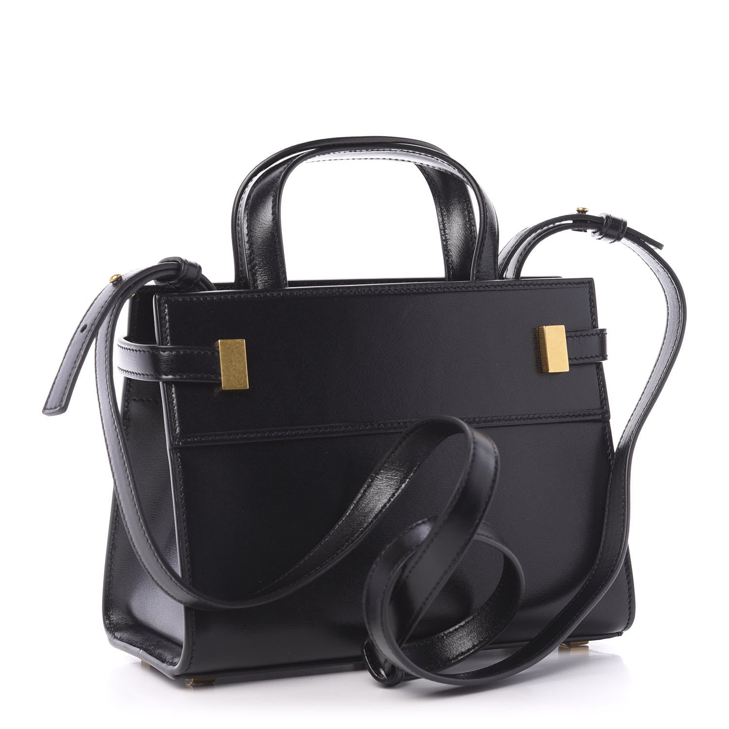 Saint Laurent Smooth Calfskin Manhattan Nano Shopper Tote Black 4 of 10
