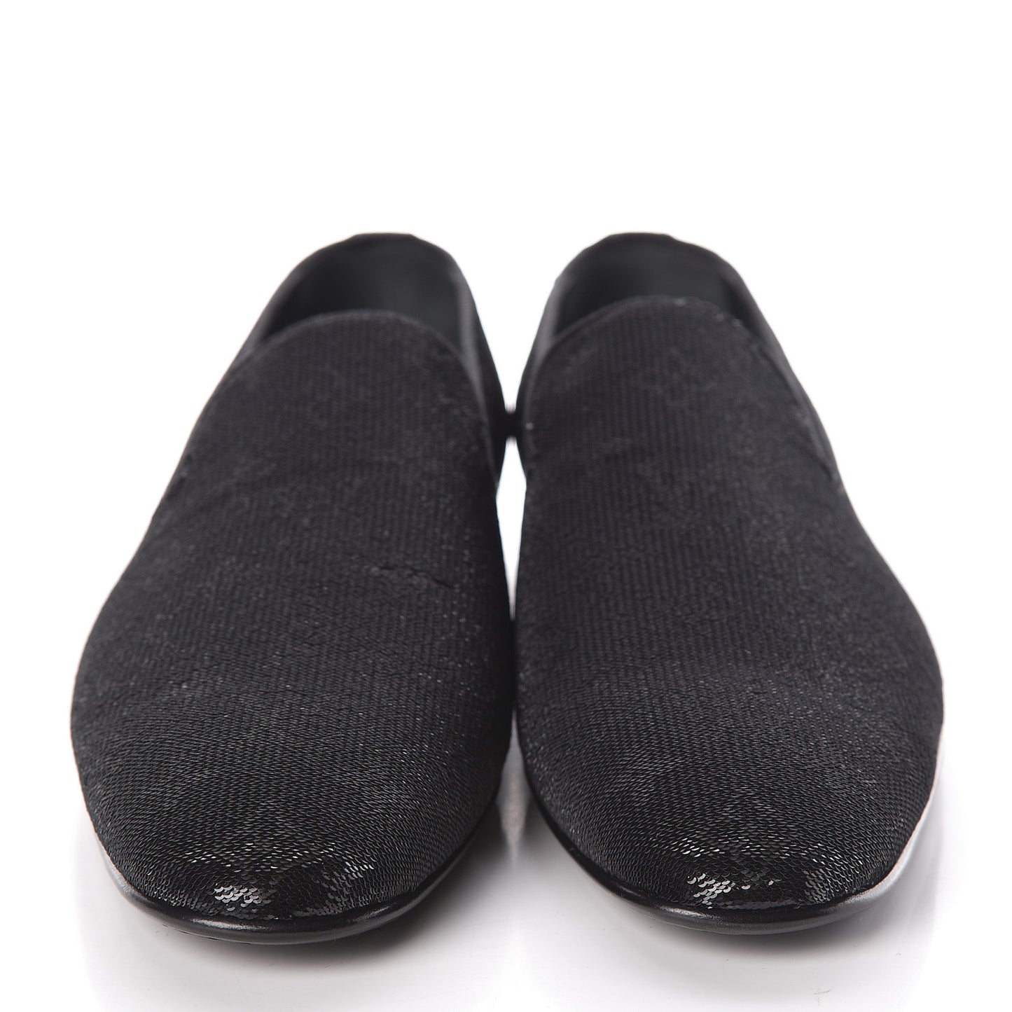 Monogram Embroided Sequins Mens Grenelle Richelieu Shoes 8.5 Black