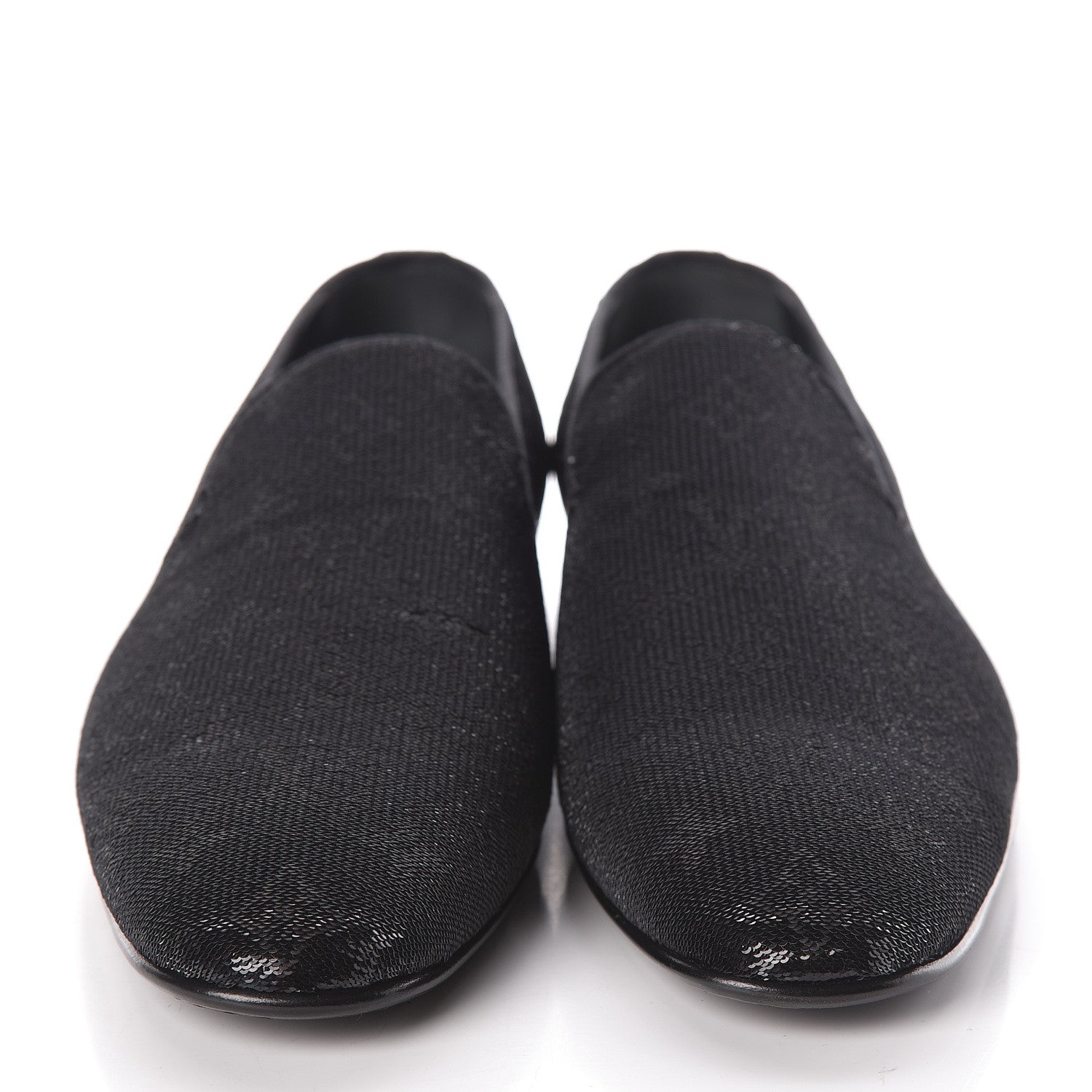 Louis Vuitton Monogram Embroided Sequins Mens Grenelle Richelieu Shoes 8.5 Black 2 of 7