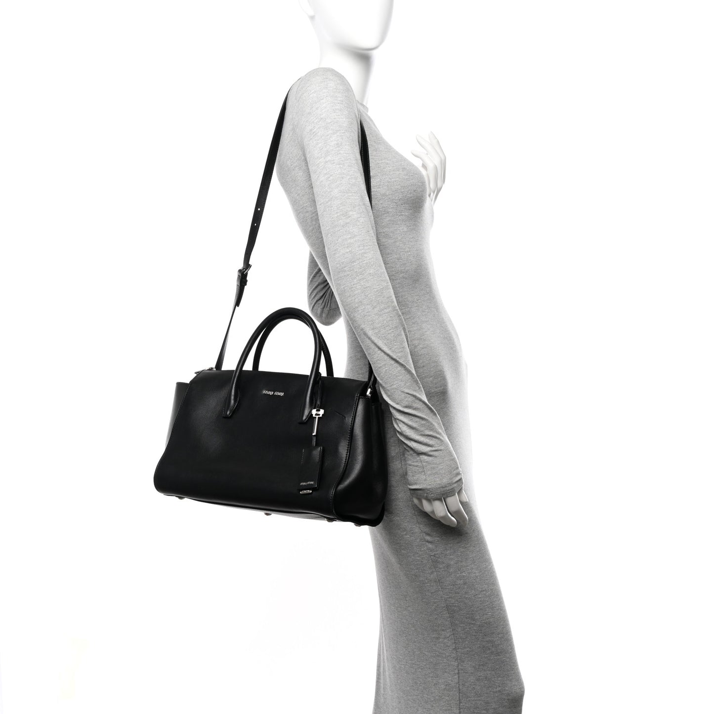 Soft Calfskin Top Handle Satchel Black