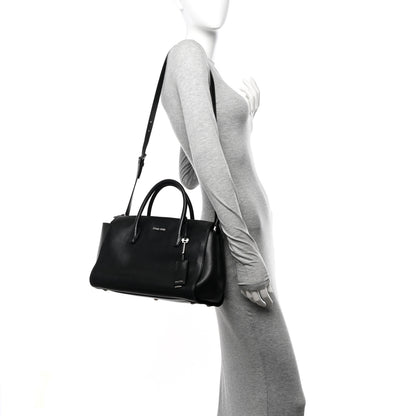 Miu Miu Soft Calfskin Top Handle Satchel Black 2 of 12