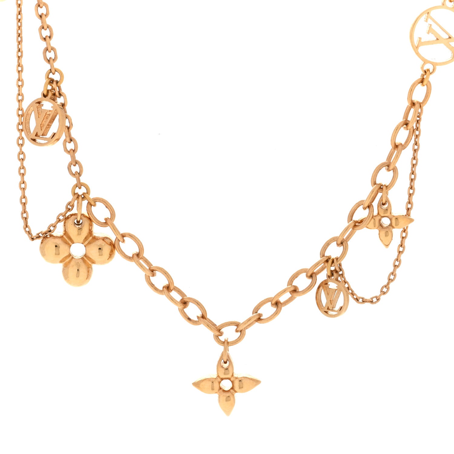 Louis Vuitton Metal Blooming Supple Necklace Gold 4 of 8