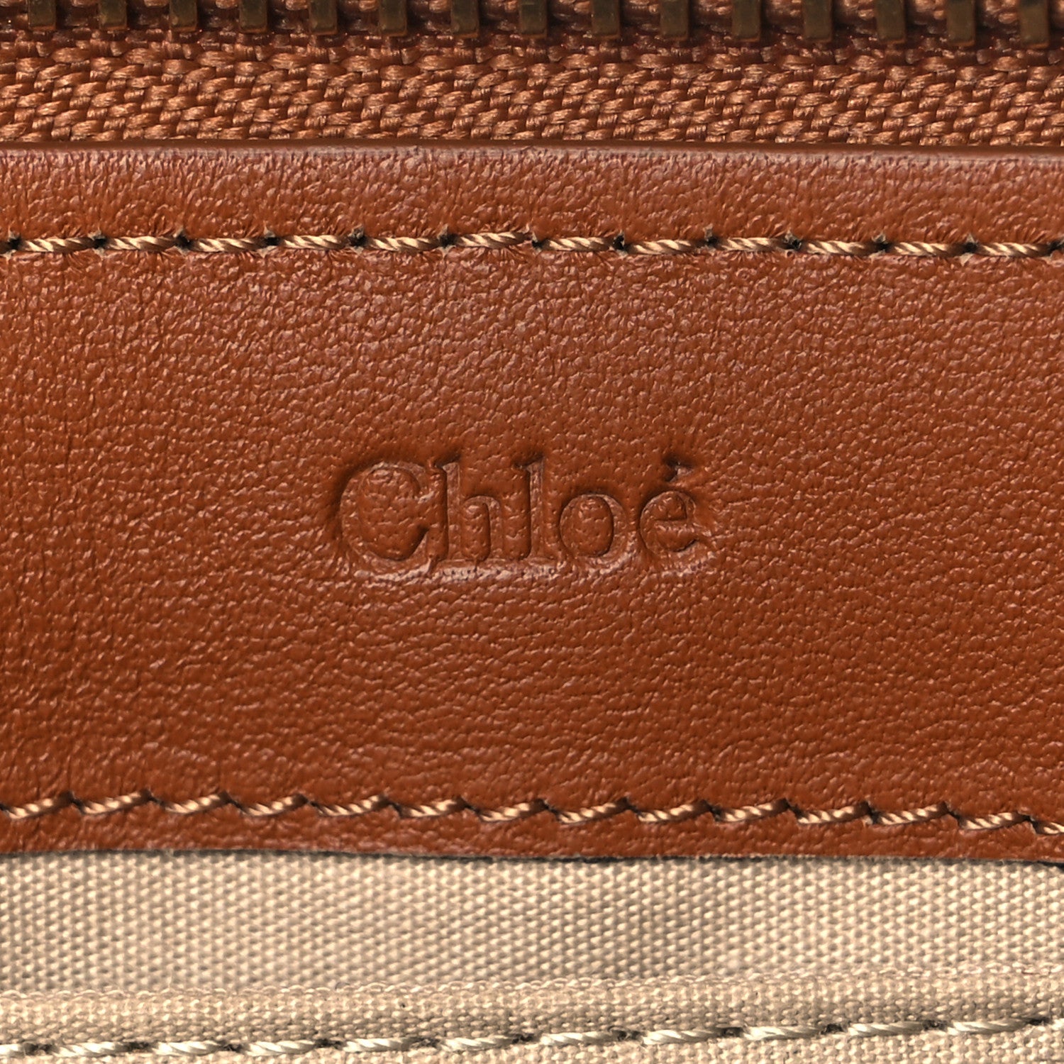 Chloe Smooth Calfskin Logo Vick Pouch Caramel 6 of 9