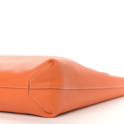 Hermes Taurillon Clemence Double Sens 45 Reversible Tote Orange Gold 15 of 17
