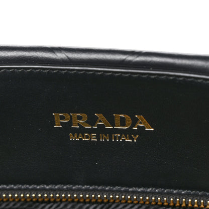 Prada Soft Calfskin Triangolo Symbole Embossed Medium Tote Black 6 of 9