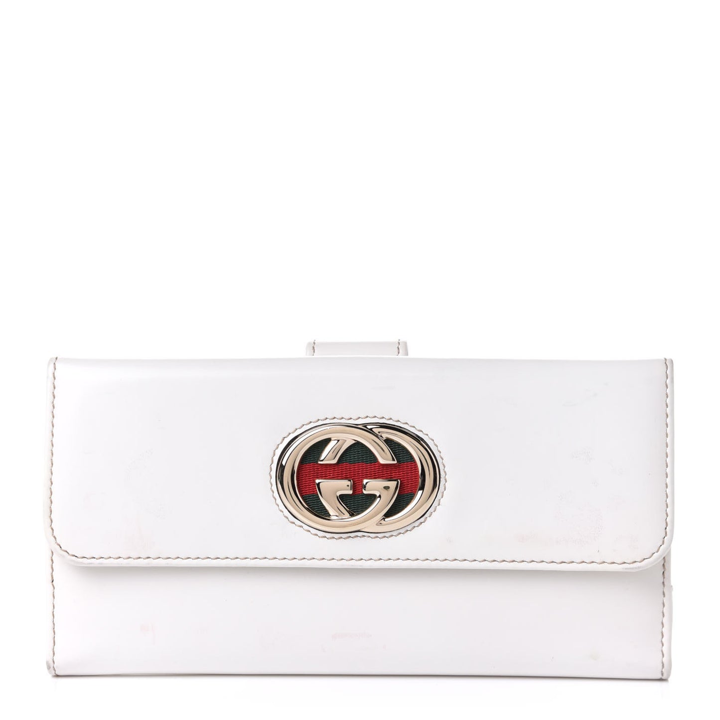 Patent Britt Continental Wallet White