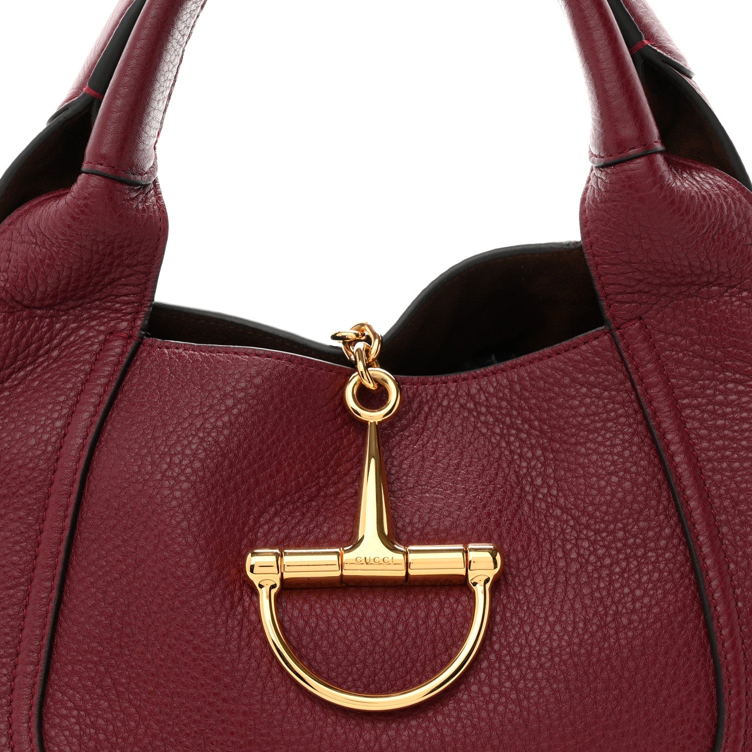 Gucci Grained Calfskin Softbit Medium Shoulder Bag Rosso Ancora 7 of 9