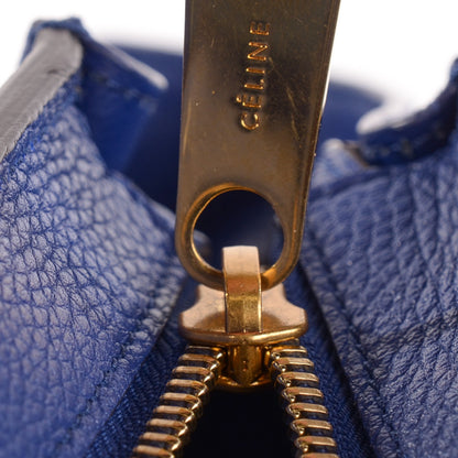 Celine Drummed Calfskin Suede Small Trapeze Indigo 8 of 8