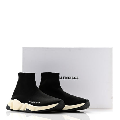 Balenciaga Neoprene Knit Womens Speed Sneakers 37 Black White 10 of 10