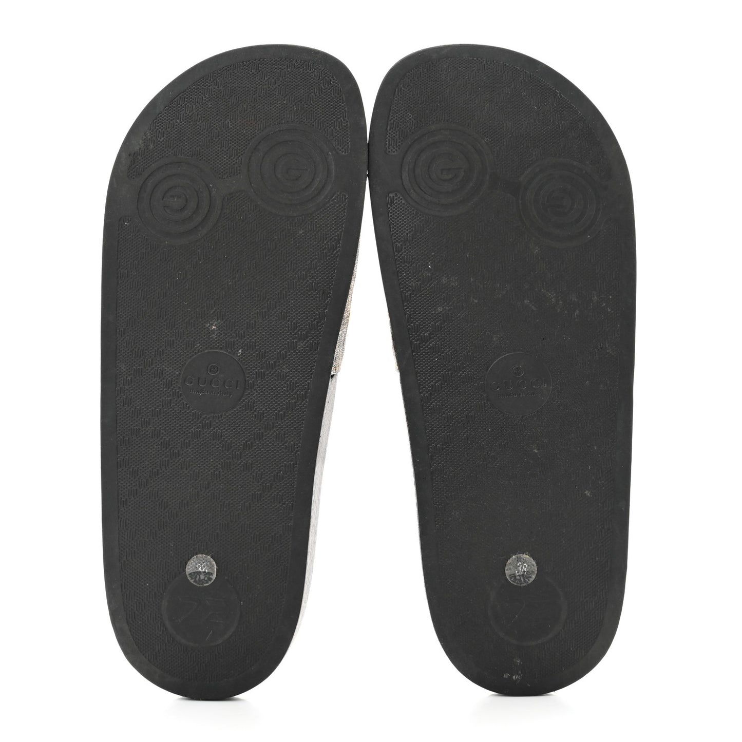 GG Supreme Monogram Slide Sandals 38 Beige