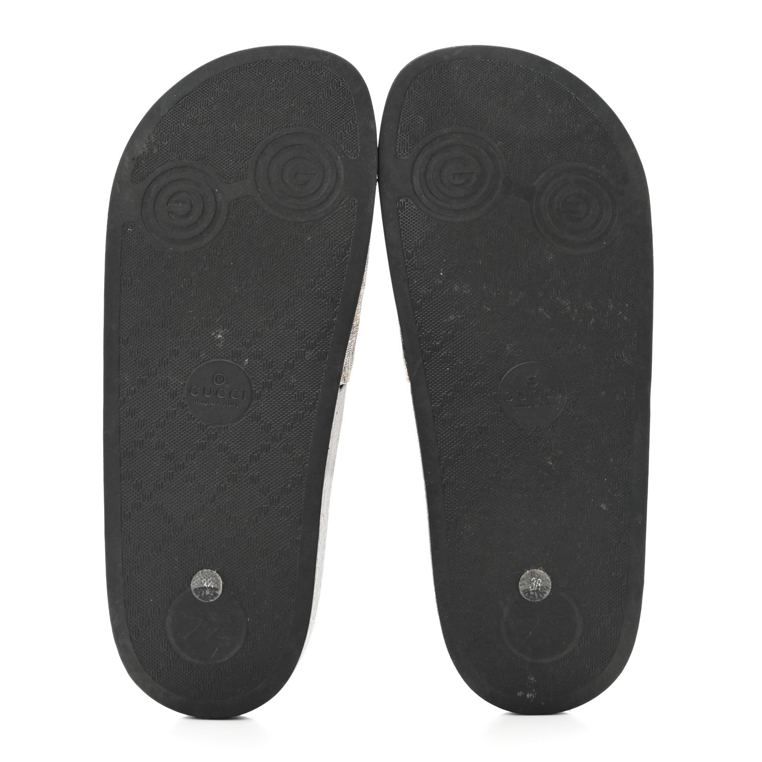 Gucci GG Supreme Monogram Slide Sandals 38 Beige 5 of 9