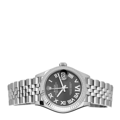 Rolex Stainless Steel 18K White Gold Diamond 31mm Oyster Perpetual Datejust Watch Rhodium Roman 278274 2 of 5