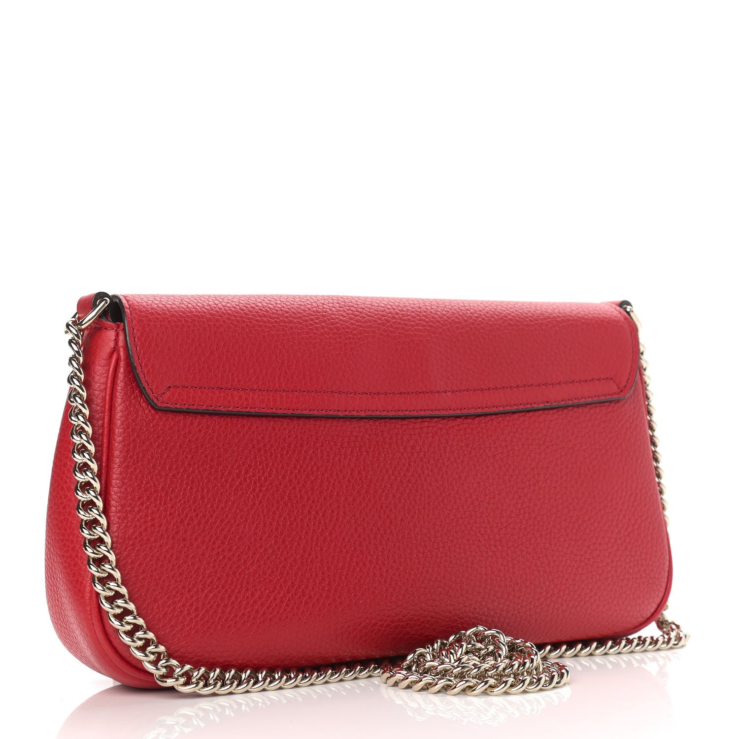 Gucci Pebbled Calfskin Medium Soho Flap Crossbody Vibrant Red 4 of 11