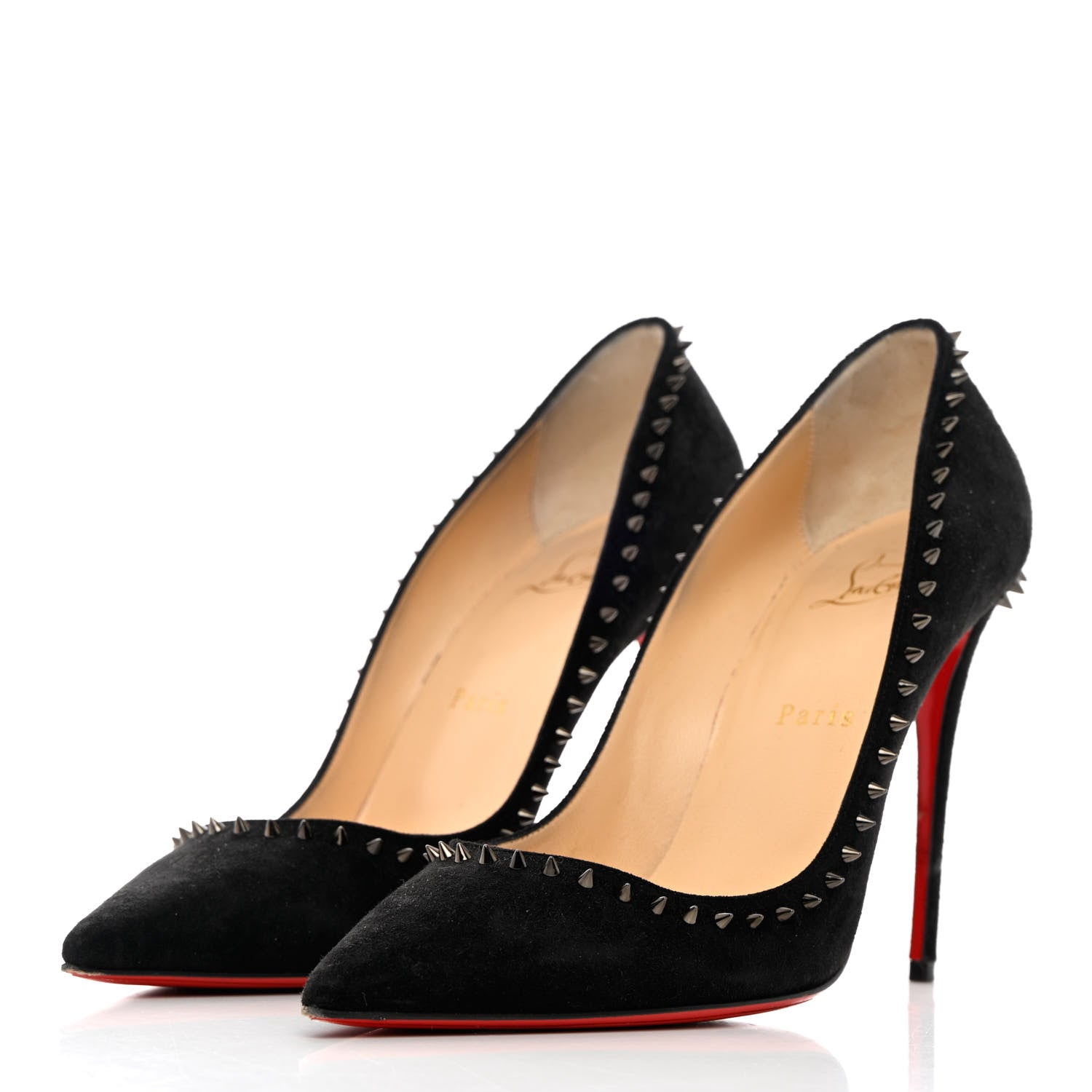 Christian Louboutin Veau Velours Anjalina 100 Pumps 39 Black 3 of 19