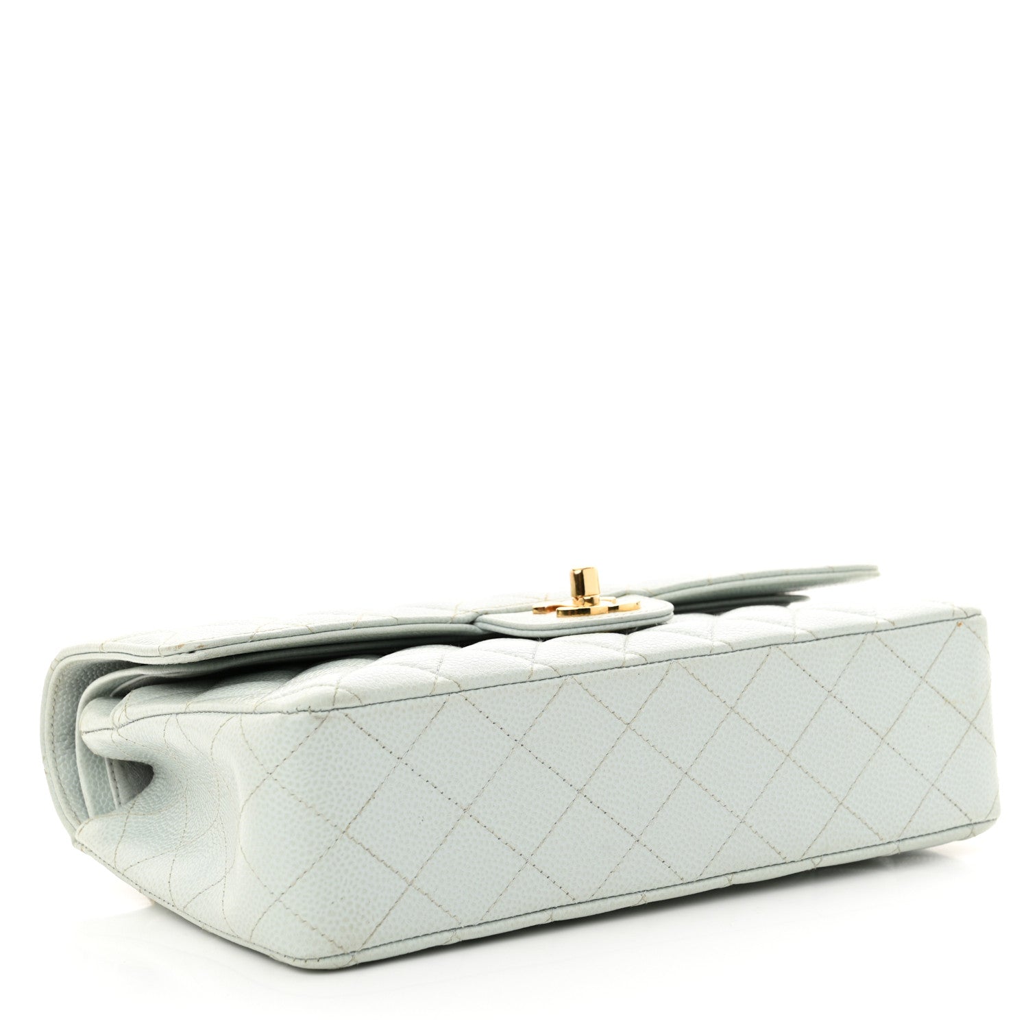 Chanel Caviar Quilted Medium Double Flap Light Blue 4 of 18