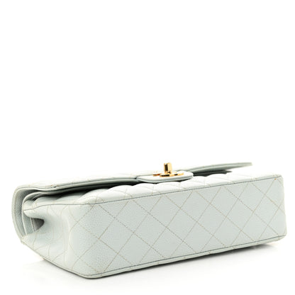 Chanel Caviar Quilted Medium Double Flap Light Blue 4 of 18
