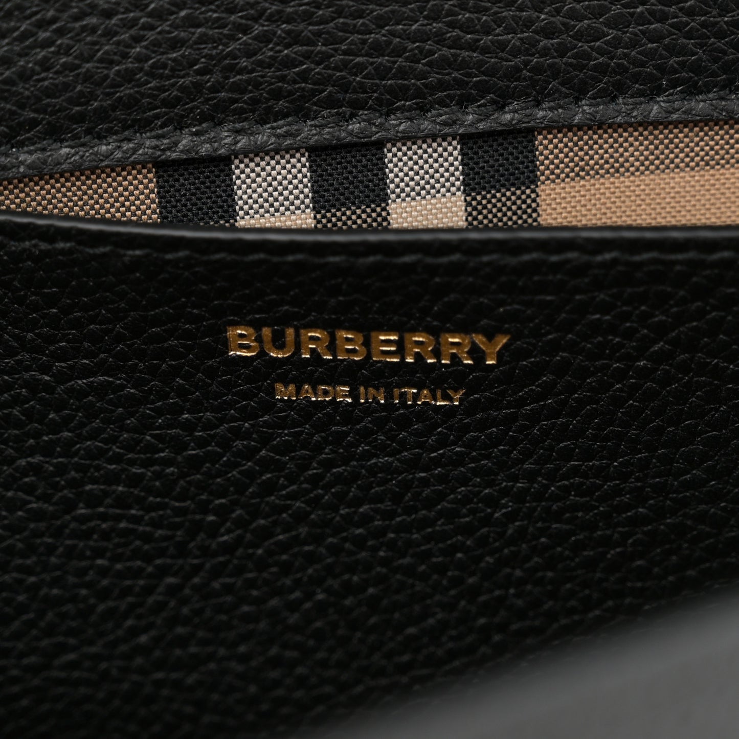 Grainy Calfskin Vintage Check Note Crossbody Bag Black