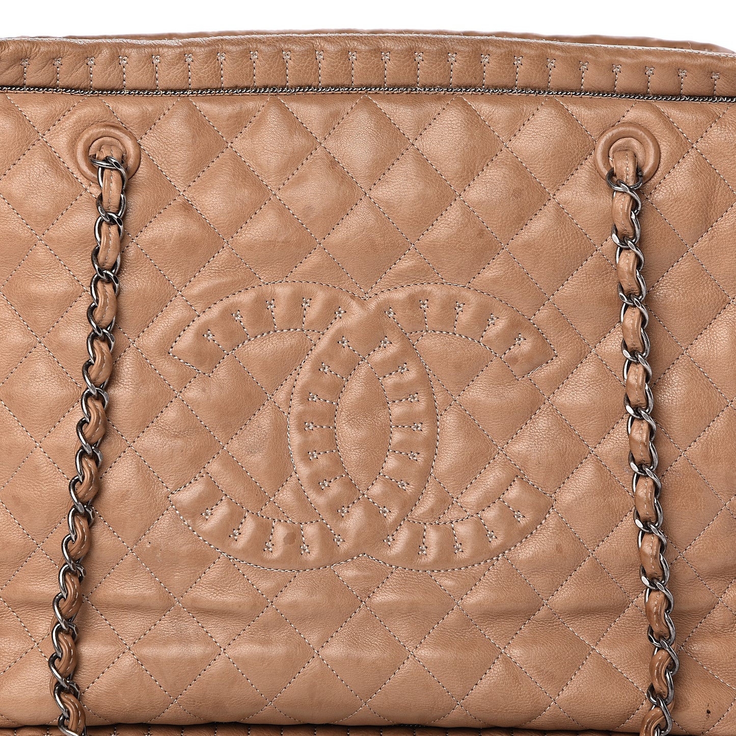 Calfskin Quilted Istanbul Shoulder Bag Beige