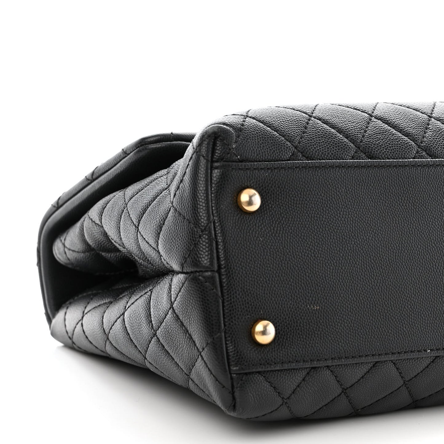 Caviar Quilted Medium Coco Handle Flap Black