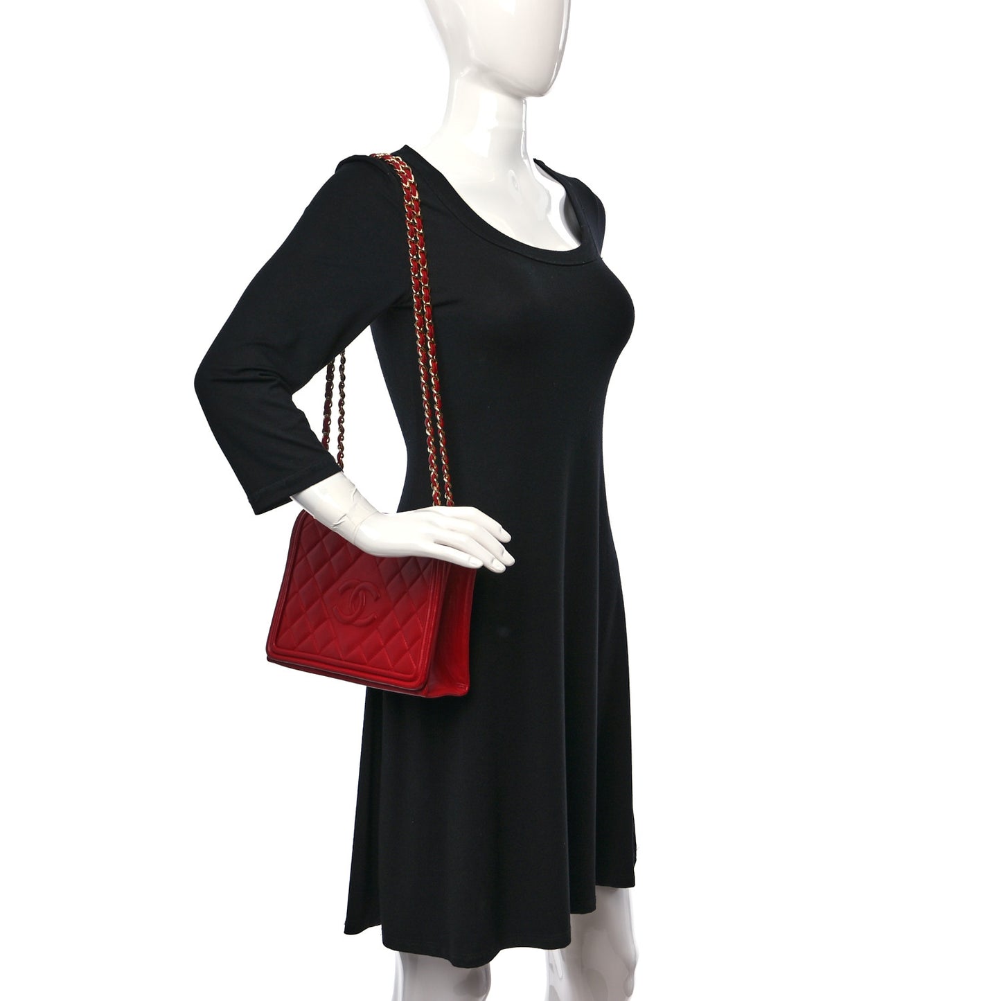 Lambskin Quilted Small Single Flap Red