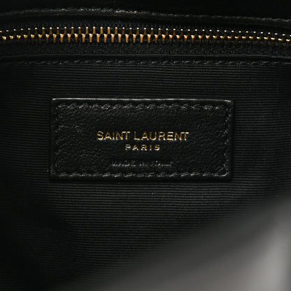 Saint Laurent Lambskin Quilted Medium Loulou Puffer Monogram Chain Satchel Black 8 of 11