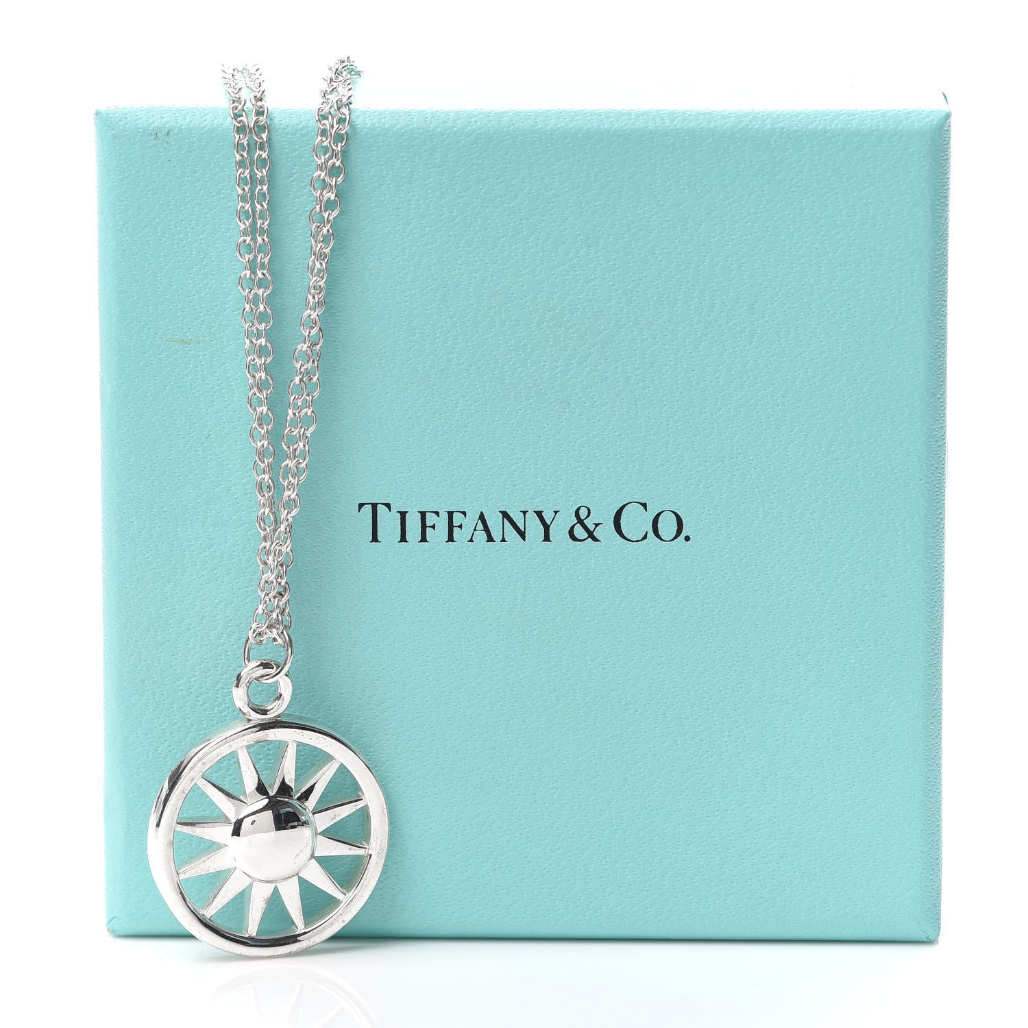 Tiffany Sterling Silver Sun Pendant Necklace 6 of 6