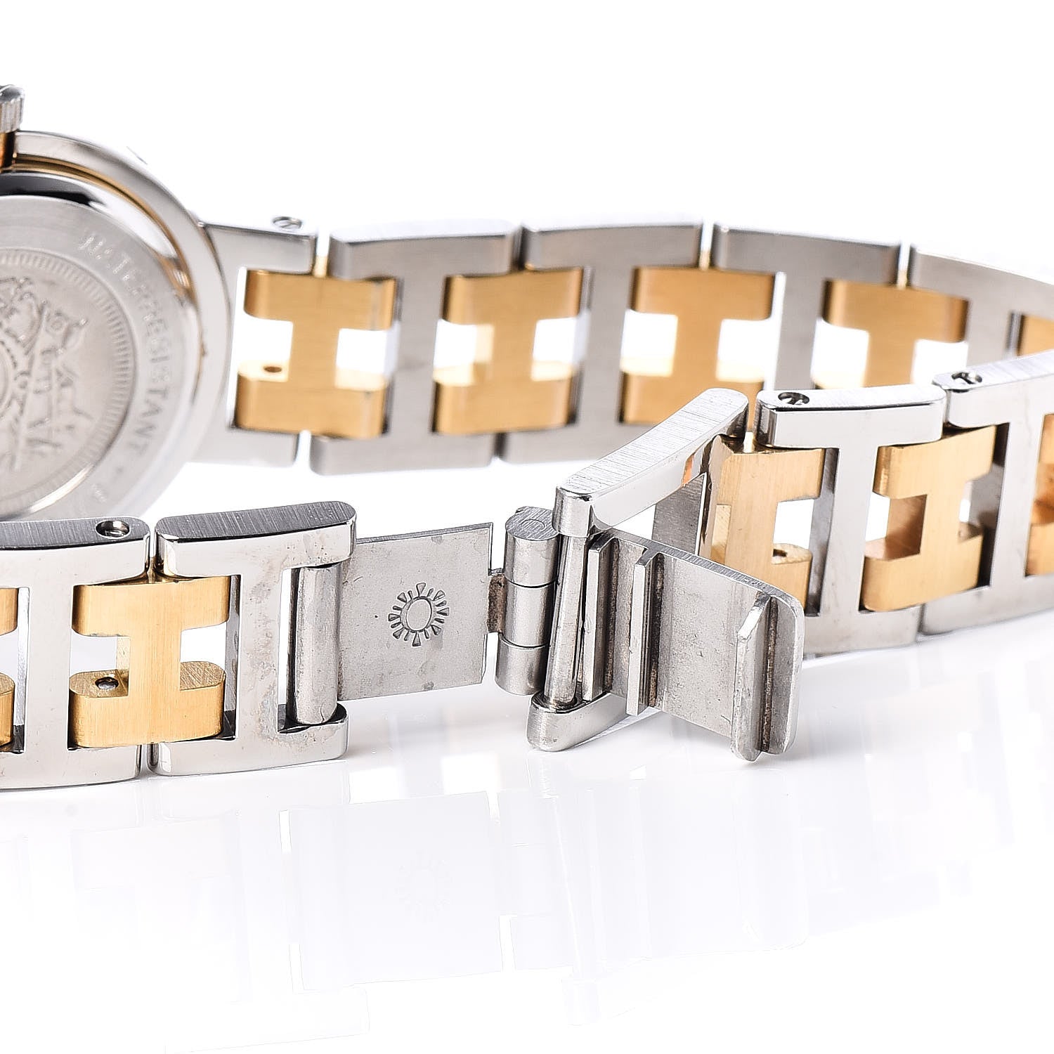 Hermes Stainless Steel 24mm Clipper Quartz Watch Gold 6 of 6