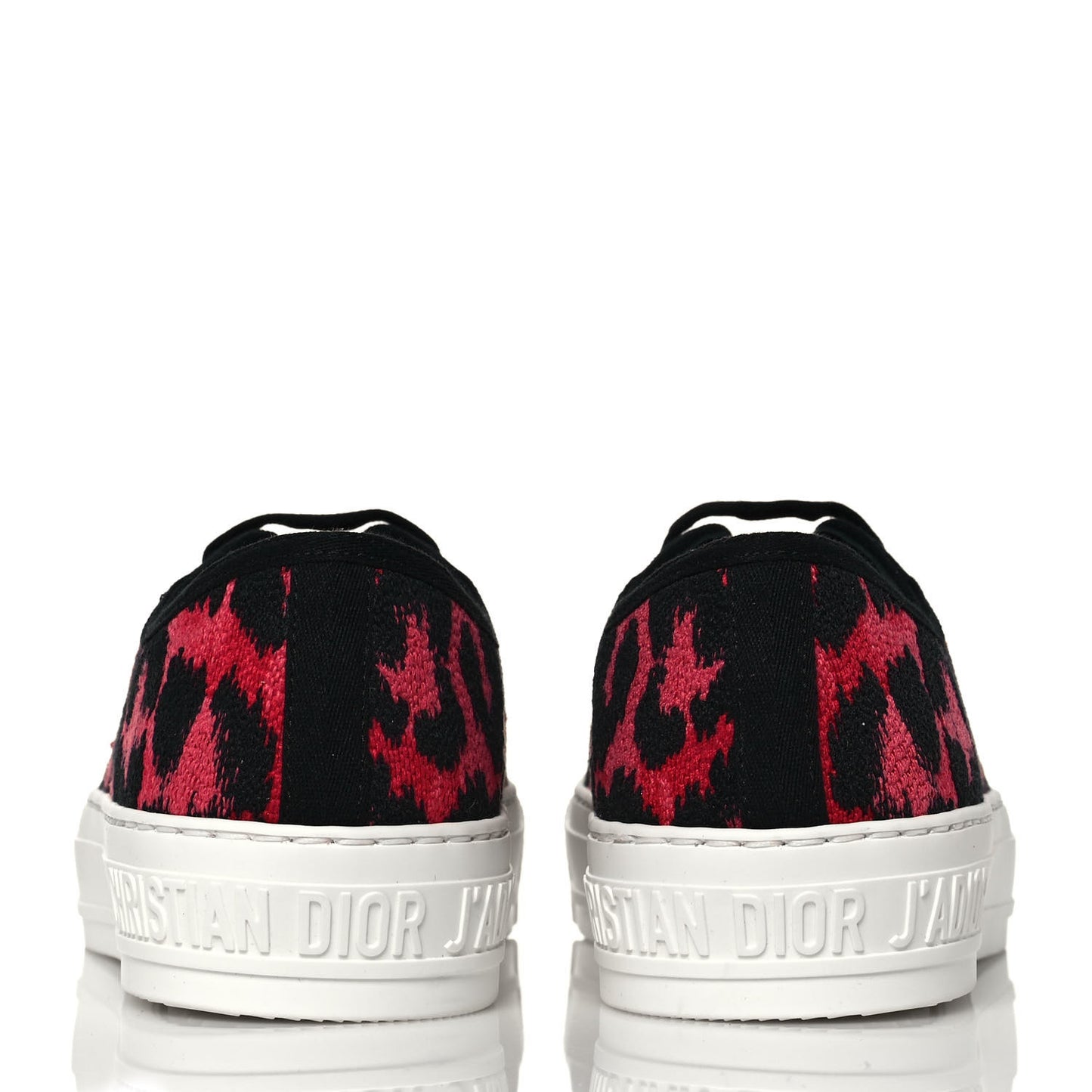 Cotton Mizza Embroidered Walk'N'Dior Low Top Sneakers 36.5 Framboise
