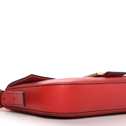 Fendi Vitello Flamingo Enamel Interchangeable Strap Baguette Red 6 of 9