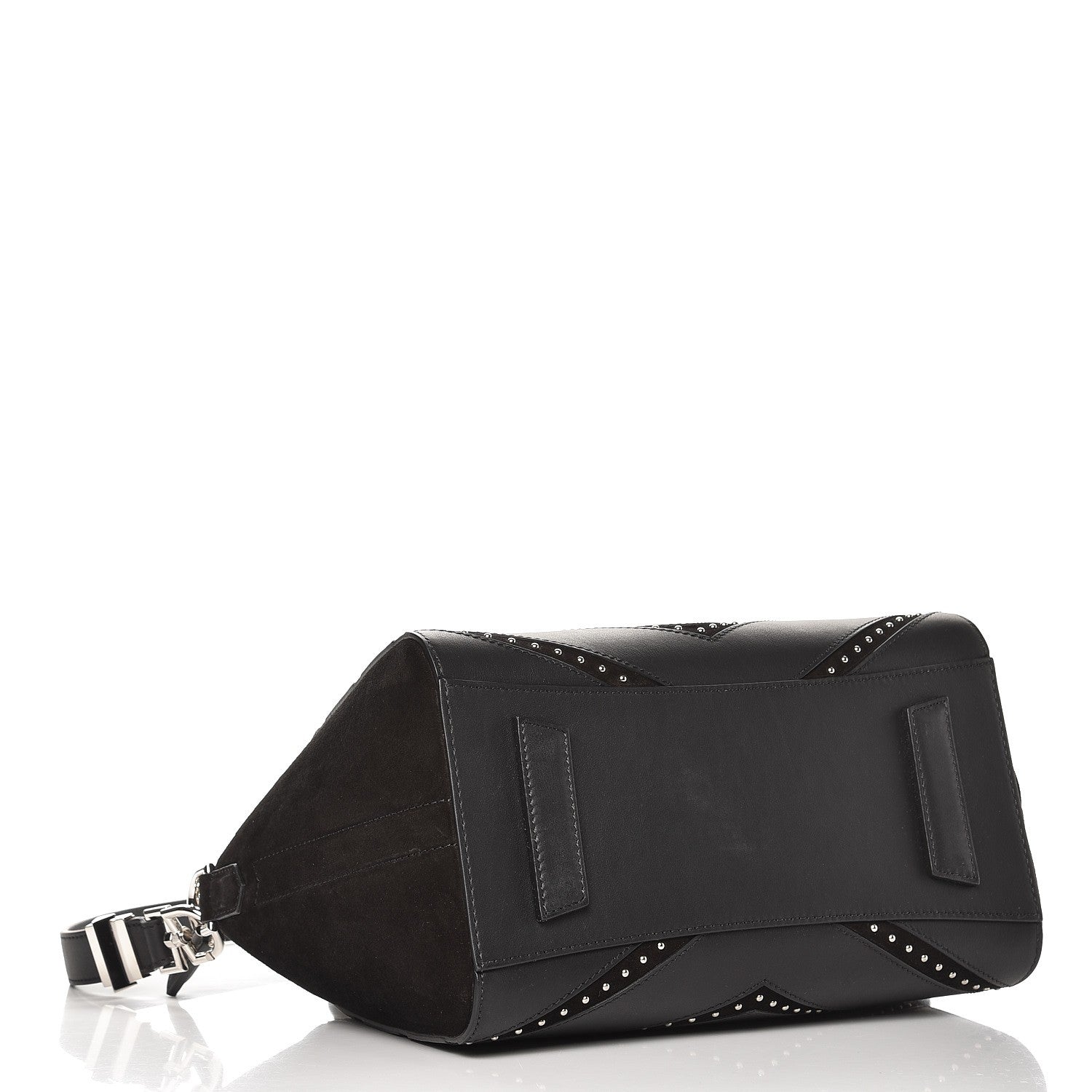 Givenchy Calfskin Suede Small Studded Chevron Antigona Black 4 of 9