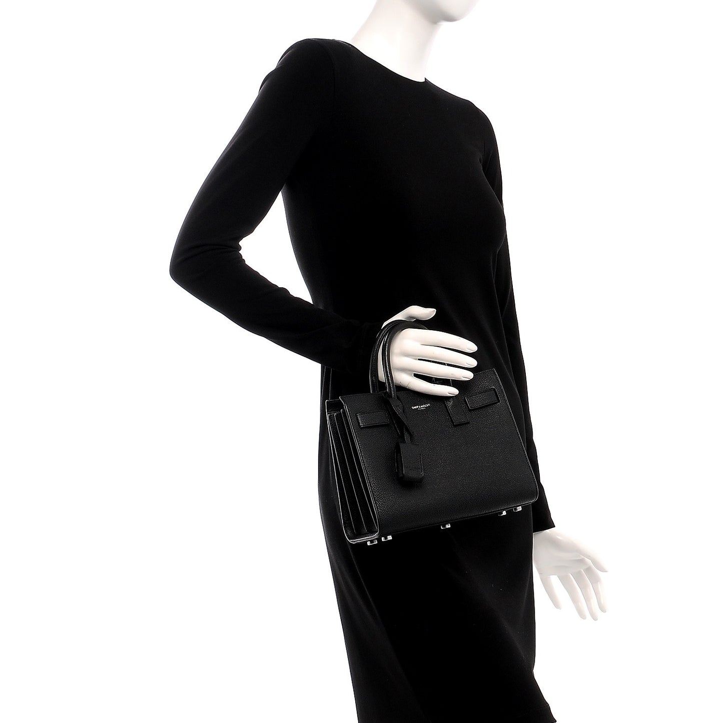 Grained Calfskin Nano Sac De Jour Black