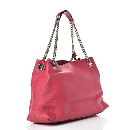 Gucci Pebbled Calfskin Medium Soho Chain Shoulder Bag Pink 2 of 23