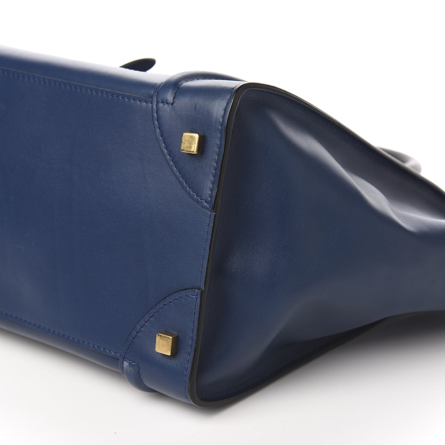 Smooth Calfskin Mini Bi-Color Luggage Ocean Blue